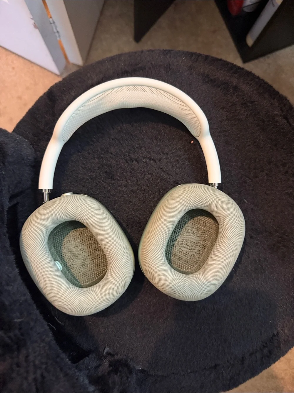 Apple Over‑Ear Headphones in Sage Green and Cream (Worn only 2 times)
